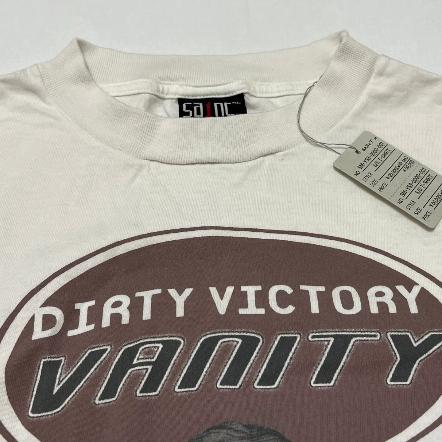 SAINT Mxxxxxx VANITY SS TEE/WHT Jesus Butterfly Print Short Sleeve Off-White S-XL Cylindrical No Side Seam Fabric 220g High Weight OE Yarn ⚠️Note: It is almost meaningless if it is not a cylindrical fabric Customized main mark/wash mark/little angel anti-counterfeiting label Original-level printing factory Top purchasing level